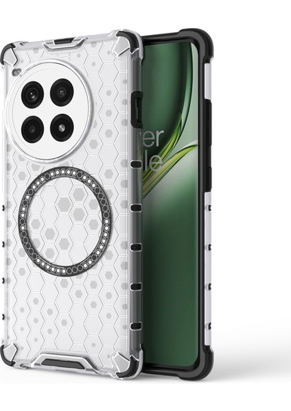 Oneplus Ace 3 Pro 5g Manyetik Kılıf Petek Tpu+Pc Düşmeye Karşı Telefon Kılıfı-Şeffaf (Yurt Dışından)
