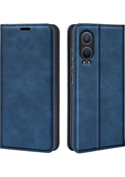 Oneplus Nord Ce4 Lite 5g/oppo K12X 5g(Çin)Cüzdan Telefon Kılıfı Cilt Dokunuşlu Deri Kapaklı Kılıf-Mavi (Yurt Dışından)