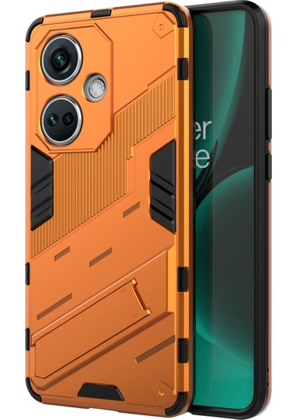 Oneplus Nord Ce3 5g Için Pc+Tpu Darbeye Dayanıklı Kılıf, Kickstand Zırhlı Telefon Kılıfı-Turuncu (Yurt Dışından)