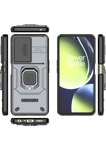 Oneplus Nord Ce 3 Lite 5G/N30 5g Kılıf Sürgülü Lens Kapağı Pc+Tpu Destekli Telefon Kılıfı-Gri (Yurt Dışından)