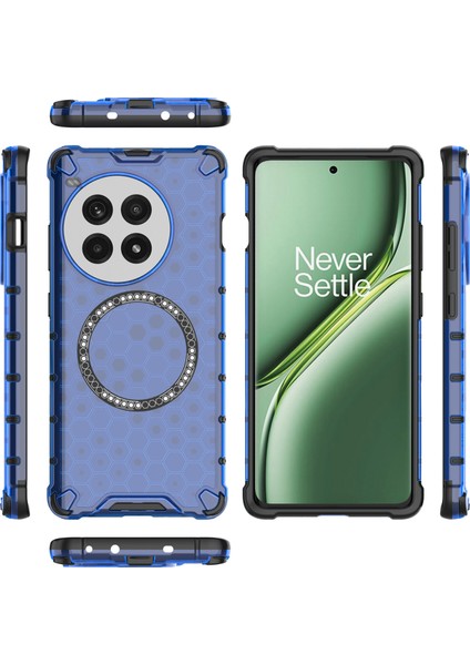 Oneplus Ace 3 Pro 5g Manyetik Kılıf Petek Tpu+Pc Düşmeye Karşı Telefon Kılıfı-Mavi (Yurt Dışından)
