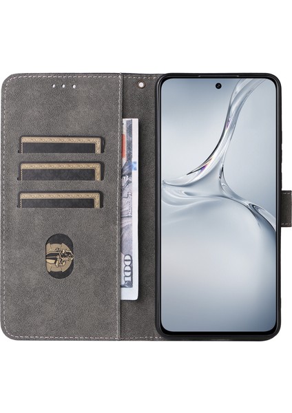 Oneplus Nord Ce4 Lite 5g/oppo K12X 5g(Çin)Kılıf Pu Deri Rfıd Engelleme Telefon Kılıfı-Siyah (Yurt Dışından)