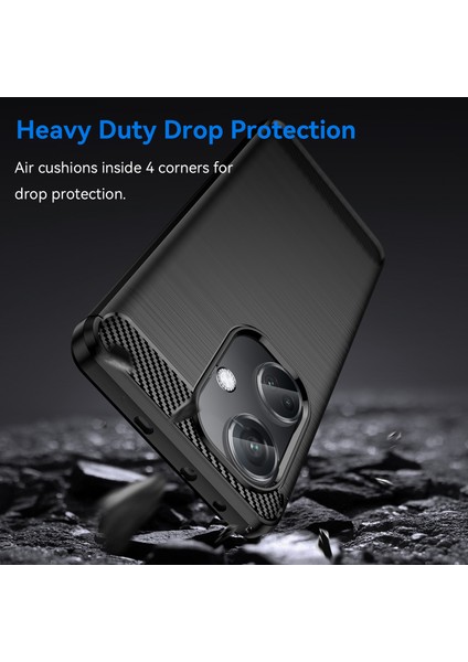 Oneplus Nord Ce3 5g Anti-Düşme Telefon Kılıfı Karbon Fiber Doku Yumuşak Tpu Fırçalanmış Kapak-Siyah (Yurt Dışından) fırsatları