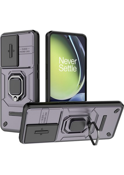 Oneplus Nord Ce 3 Lite 5G/N30 5g Kılıf Sürgülü Lens Kapağı Pc+Tpu Destekli Telefon Kılıfı-Mor (Yurt Dışından)