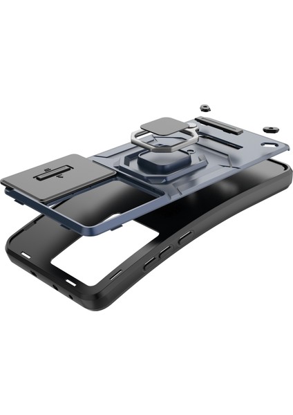 Oneplus Nord Ce 3 Lite 5G/N30 5g Kılıf Sürgülü Lens Kapağı Pc+Tpu Destekli Telefon Kılıfı-Mor (Yurt Dışından)