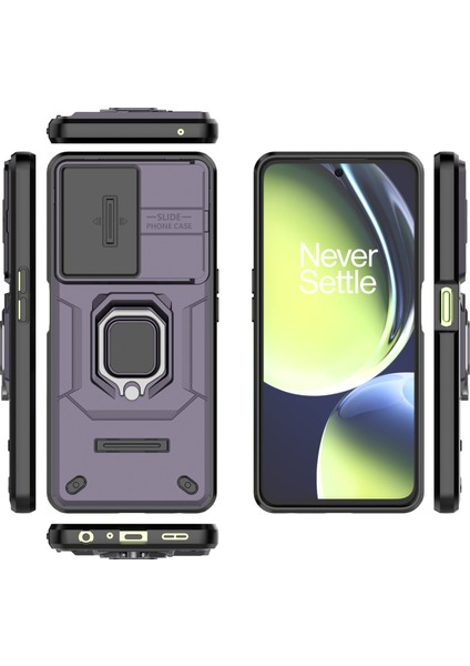 Oneplus Nord Ce 3 Lite 5G/N30 5g Kılıf Sürgülü Lens Kapağı Pc+Tpu Destekli Telefon Kılıfı-Mor (Yurt Dışından)