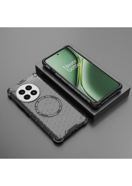 Oneplus Ace 3 Pro 5g Manyetik Kılıf Petek Tpu+Pc Düşmeye Karşı Telefon Kılıfı-Gri (Yurt Dışından)