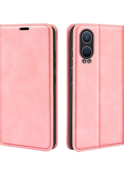 Oneplus Nord Ce4 Lite 5g/oppo K12X 5g(Çin)Cüzdan Telefon Kılıfı Cilt Dokunuşlu Deri Kapaklı Kılıf-Pembe (Yurt Dışından)