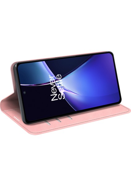 Oneplus Nord Ce4 Lite 5g/oppo K12X 5g(Çin)Cüzdan Telefon Kılıfı Cilt Dokunuşlu Deri Kapaklı Kılıf-Pembe (Yurt Dışından)