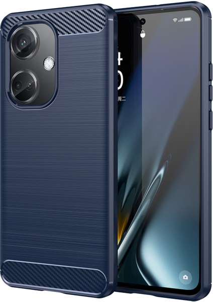 Oneplus Nord Ce3 5g Anti-Düşme Telefon Kılıfı Karbon Fiber Doku Yumuşak Tpu Fırçalanmış Kapak-Mavi (Yurt Dışından)