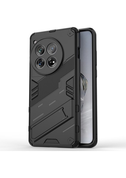 Oneplus 12 5g Dahili Destekli Çift Katmanlı Tpu+Pc Telefon Kılıfı-Siyah (Yurt Dışından)