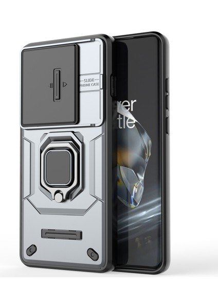 Oneplus 12 5g Cep Telefonu Kılıfı Düşmeye Karşı Destekli Arka Kapak Sürgülü Kamera Kapağı-Gri (Yurt Dışından)