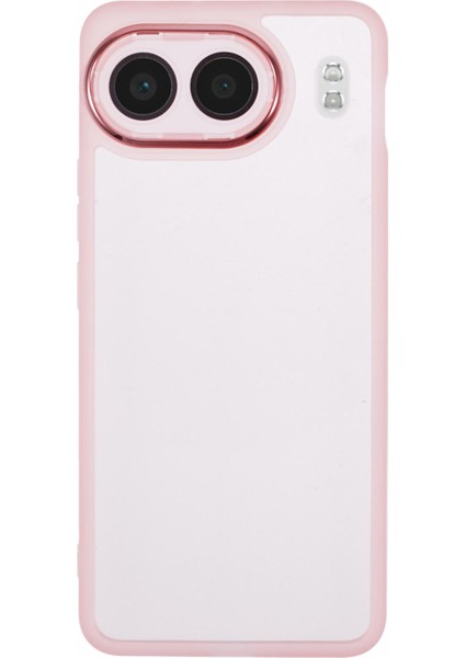 Oneplus Nord 4 Kılıf Elektrokaplama Kamera Çerçevesi Tpu Telefon Kılıfı-Şeffaf Pembe (Yurt Dışından)