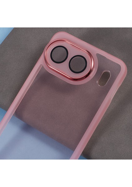 Oneplus Nord 4 Kılıf Elektrokaplama Kamera Çerçevesi Tpu Telefon Kılıfı-Şeffaf Pembe (Yurt Dışından)