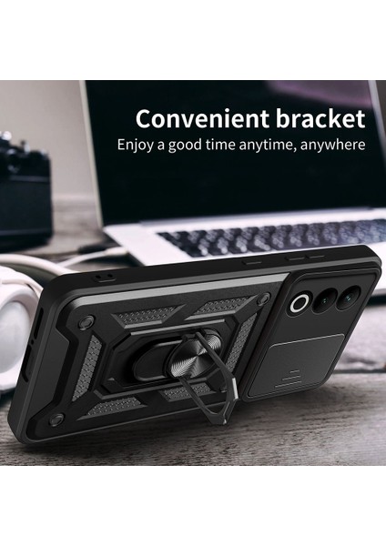 Oneplus Nord Ce4 5g Kılıfı Sürgülü Kamera Kapağı Pc + Tpu Kickstand Telefon Kılıfı-Yeşil (Yurt Dışından)