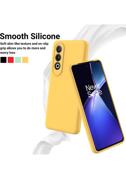Oneplus Nord Ce4 5g Kılıf Slim-Fit Sıvı Silikon Koruyucu Arka Kapak El Kayışı Ile-Sarı (Yurt Dışından)