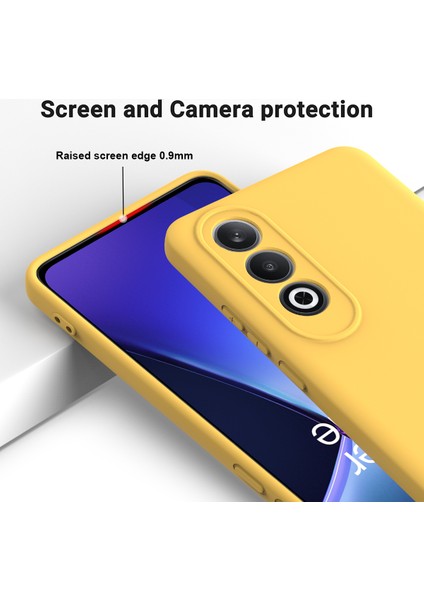 Oneplus Nord Ce4 5g Kılıf Slim-Fit Sıvı Silikon Koruyucu Arka Kapak El Kayışı Ile-Sarı (Yurt Dışından)