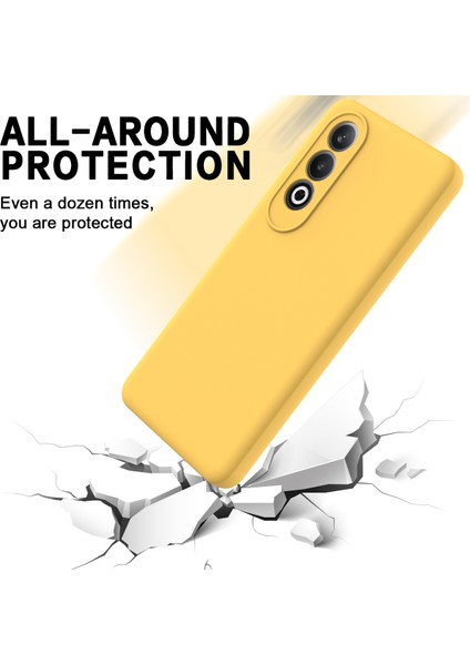 Oneplus Nord Ce4 5g Kılıf Slim-Fit Sıvı Silikon Koruyucu Arka Kapak El Kayışı Ile-Sarı (Yurt Dışından)