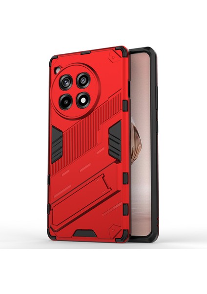 Oneplus Ace 3 5G/12R 5g Telefon Kılıfı Kickstand Tpu+Pc Hibrit Kapak-Kırmızı (Yurt Dışından)