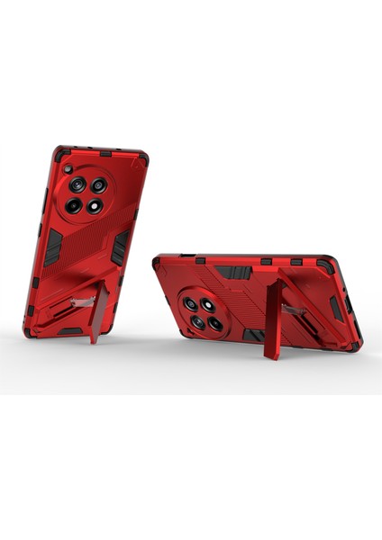 Oneplus Ace 3 5G/12R 5g Telefon Kılıfı Kickstand Tpu+Pc Hibrit Kapak-Kırmızı (Yurt Dışından)