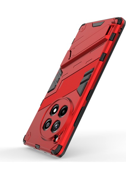 Oneplus Ace 3 5G/12R 5g Telefon Kılıfı Kickstand Tpu+Pc Hibrit Kapak-Kırmızı (Yurt Dışından)