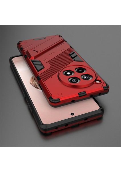 Oneplus Ace 3 5G/12R 5g Telefon Kılıfı Kickstand Tpu+Pc Hibrit Kapak-Kırmızı (Yurt Dışından)