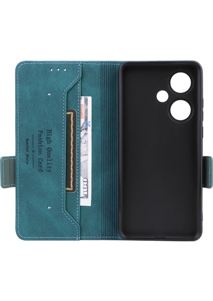 Oneplus Nord Ce3 5g Donanım Dekor Telefon Kılıfı Pu Deri Cüzdan Standı Düşmeye Lı Kapak-Mavi (Yurt Dışından) fırsatları