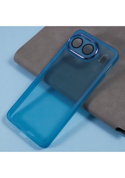 Oneplus Nord 4 Kılıf Elektrokaplama Kamera Çerçevesi Tpu Telefon Kılıfı-Şeffaf Mavi (Yurt Dışından)