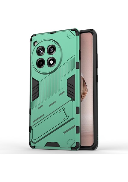 Oneplus Ace 3 5G/12R 5g Telefon Kılıfı Kickstand Tpu+Pc Hibrit Kapak-Yeşil (Yurt Dışından)