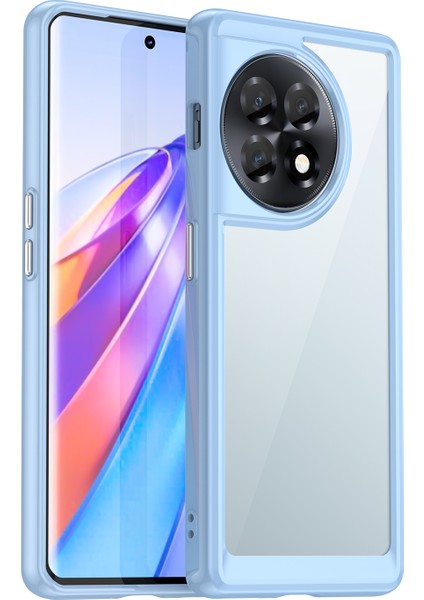 Oneplus Ace 2 5G/11R 5g Için Şeffaf Telefon Kabuğu Düşmeye Dayanıklı Tpu+Akrilik Telefon Kılıfı Koruyucu Kılıf-Mavi (Yurt Dışından)