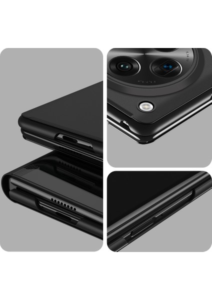 Oneplus Açık/oppo Find N3 5g Kılıf Görünüm Penceresi Deri Stand Telefon Kılıfı-Gökyüzü Mavisi (Yurt Dışından) modelleri