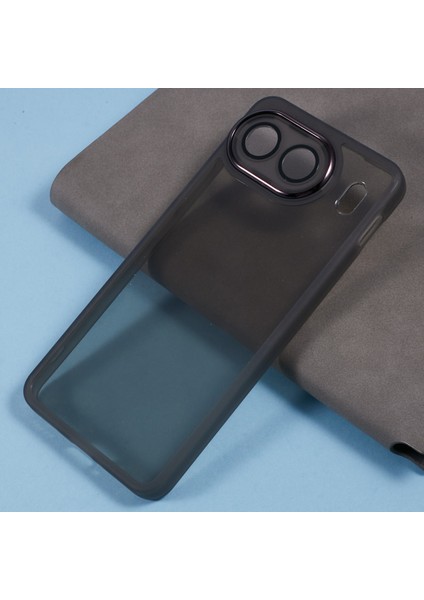 Oneplus Nord 4 Kılıf Elektrokaplama Kamera Çerçevesi Tpu Telefon Kılıfı-Şeffaf Siyah (Yurt Dışından)