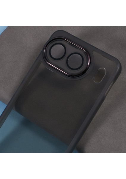 Oneplus Nord 4 Kılıf Elektrokaplama Kamera Çerçevesi Tpu Telefon Kılıfı-Şeffaf Siyah (Yurt Dışından)