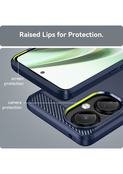 Oneplus Nord Ce 3 Lite 5g/nord N30 5g Karbon Fiber Doku Fırçalanmış Telefon Kılıfı Yumuşak Tpu Düşmeye Lı Arka Kapak-Mavi (Yurt Dışından)