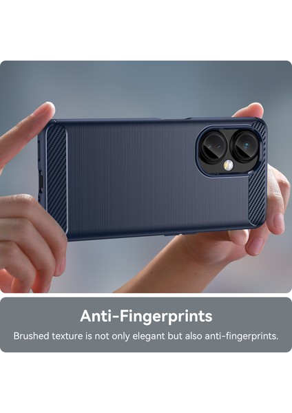 Oneplus Nord Ce 3 Lite 5g/nord N30 5g Karbon Fiber Doku Fırçalanmış Telefon Kılıfı Yumuşak Tpu Düşmeye Lı Arka Kapak-Mavi (Yurt Dışından)