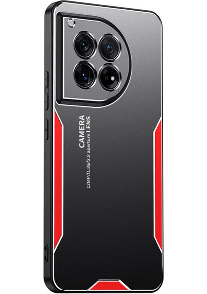 Oneplus Ace 3 5G/12R 5g Kılıf Koruyucu Alüminyum Alaşım+Tpu+Pc Telefon Kılıfı-Kırmızı (Yurt Dışından)