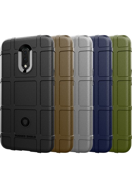 Oneplus 7-Siyah Için Darbeye Dayanıklı Kare Izgara Doku Tpu Kılıf Telefon Kabuğu (Yurt Dışından)