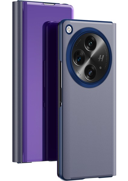 Oneplus Açık/oppo Find N3 5g Kılıf Görünüm Penceresi Deri Stand Telefon Kılıfı-Mor/mavi (Yurt Dışından) fırsatları