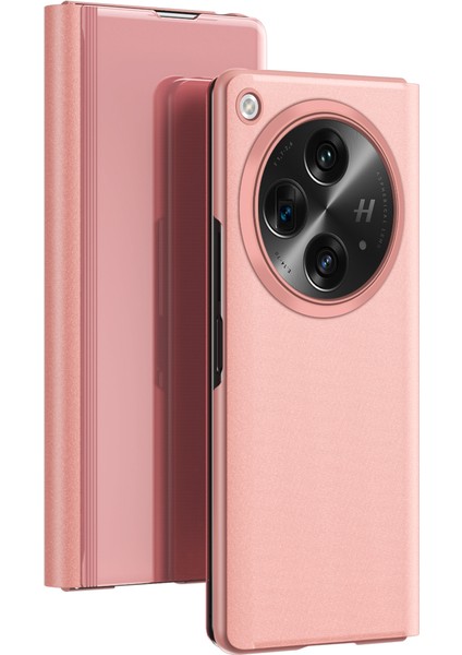 Oneplus Açık/oppo Find N3 5g Kılıf Görünüm Penceresi Deri Stand Telefon Kılıfı-Gül Altını (Yurt Dışından) fırsatları