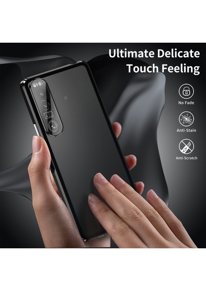 Sony Xperia 1 Iv 5g Için Düşmeye Karşı Dayanıklı Aşınmaya Karşı Dayanıklı Metal Çerçeve + Temperli Cam + Pc Hibrit Kapak Manyetik Kapatma Telefon Kabuğu Kılıfı-Siyah (Yurt Dışından) modelleri