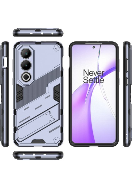 Oneplus Ace 3V 5g Pc+Tpu Kılıf Katlanır Destekli Hibrit Telefon Kılıfı-Gri (Yurt Dışından)