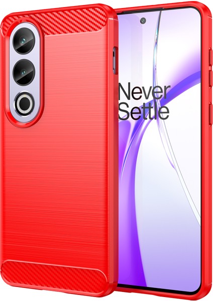 Oneplus Ace 3V 5g Kılıf Karbon Fiber Doku Fırçalanmış Tpu Telefon Arka Kapağı-Kırmızı (Yurt Dışından)