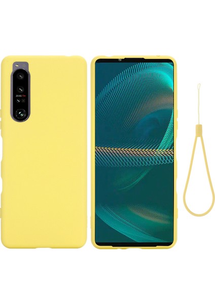 Sony Xperia 1 Iv 5g Hafif Düşmeye Karşı Sıvı Silikon Telefon Kılıfı Yumuşak Mikrofiber Astar Yastık Çizilmeye Kılıfı-Sarı (Yurt Dışından)