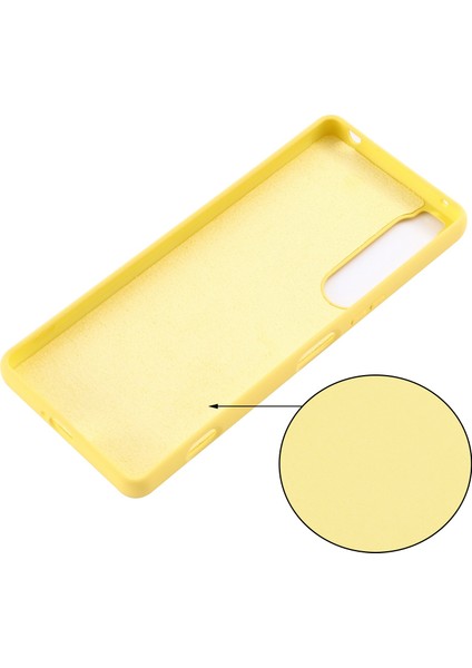 Sony Xperia 1 Iv 5g Hafif Düşmeye Karşı Sıvı Silikon Telefon Kılıfı Yumuşak Mikrofiber Astar Yastık Çizilmeye Kılıfı-Sarı (Yurt Dışından) fiyatları