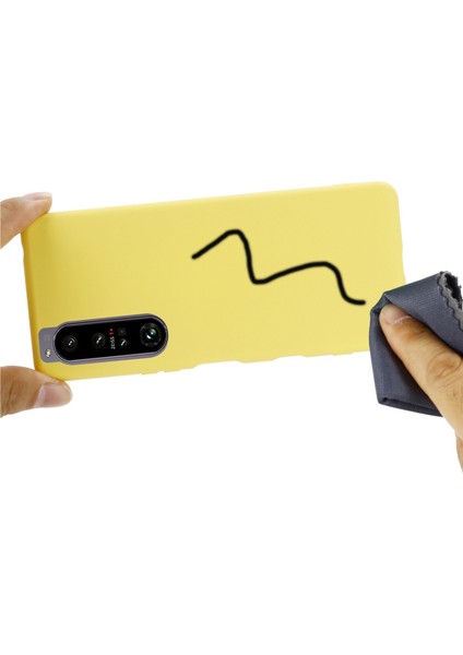 Sony Xperia 1 Iv 5g Hafif Düşmeye Karşı Sıvı Silikon Telefon Kılıfı Yumuşak Mikrofiber Astar Yastık Çizilmeye Kılıfı-Sarı (Yurt Dışından) modelleri