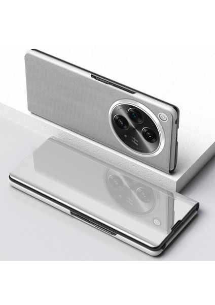Oneplus Açık/oppo Find N3 5g Kılıf Görünüm Penceresi Deri Stand Telefon Kılıfı-Gümüş (Yurt Dışından) indirimleri