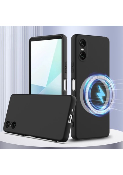 Sony Xperia 10 Vı Kılıfı Için Magsafe Anti-Düşme Sıvı Silikon Telefon Kılıfı ve Kordon ile Uyumlu - Siyah (Yurt Dışından) fiyatları