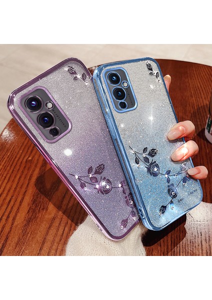 Kadem Oneplus 9 (Ab/abd Sürümü) Gradyan Tpu Çizilmez Kapak Yapay Elmas Çiçek Simli Telefon Kılıfı-Gül Altın (Yurt Dışından) indirimleri