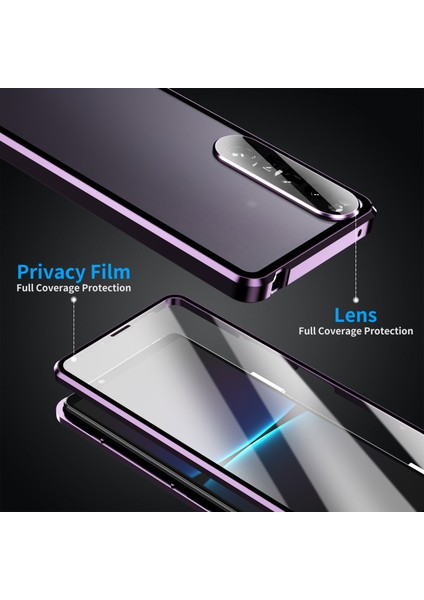 Sony Xperia 1 Iv 5g Için Düşmeye Karşı Dayanıklı Aşınmaya Karşı Dayanıklı Metal Çerçeve + Temperli Cam + Pc Hibrit Kapak Manyetik Kapatma Telefon Kabuğu Kılıfı-Mor (Yurt Dışından) indirimleri