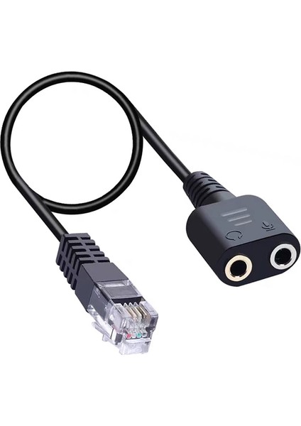 Voip-Kulaklık Kablosu Rj9 Erkek - 3.5mm Dişi Fiş Telefon Ahize Kulaklık Dönüştürücü
